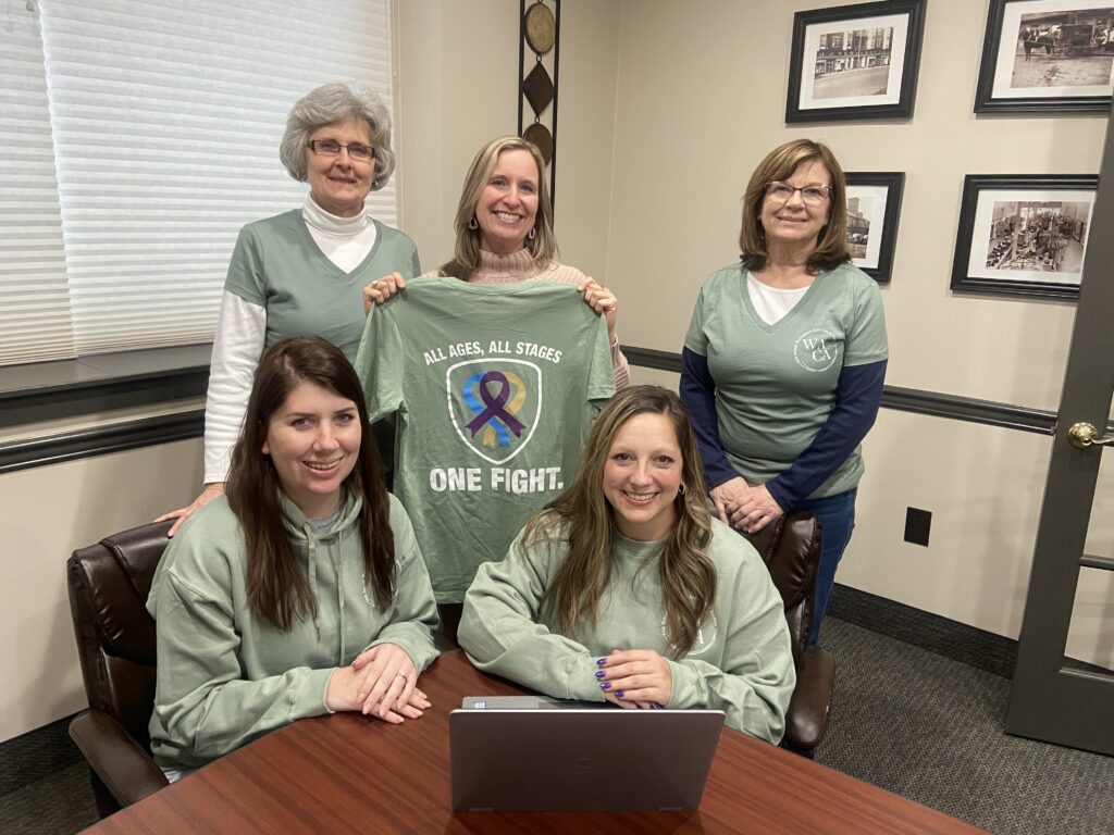 From left Waynesboro Area Cancer Auction steering committee members Lori Blubaugh, Karen Berger, Natasha Koons, Courtney Anderson, co-chairs Kristyn Martin and Ali Huber, Danielle Graham and Kris Martin attended a kickoff meeting for this year’s upcoming auction. NANCY MACE/FOR LOCAL.NEWS1