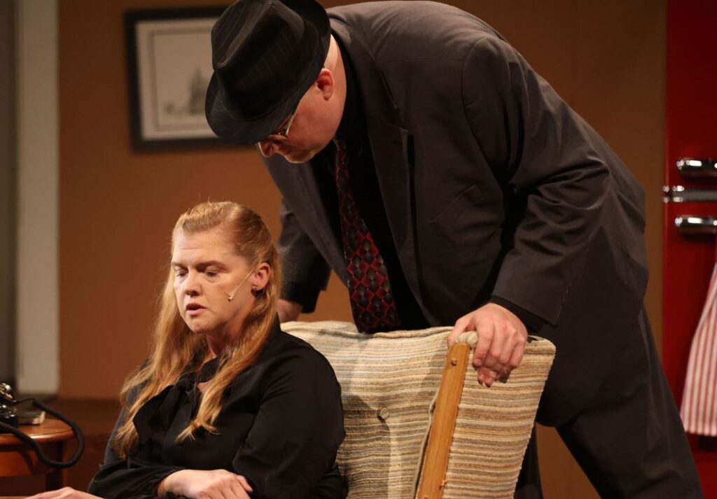 Amanda Cook portrays Susy Hendrix in Chambersburg Community Theatre’s suspenseful production of Wait Until Dark at the Capitol Theatre.