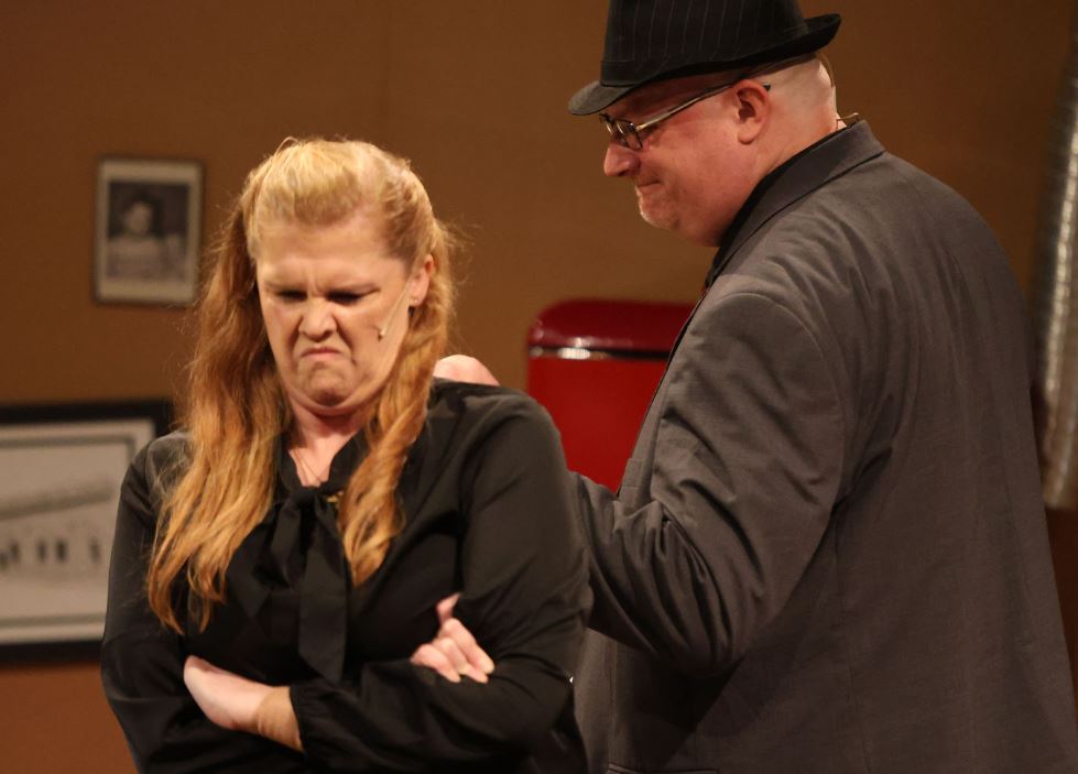 Amanda Cook portrays Susy Hendrix in Chambersburg Community Theatre’s suspenseful production of Wait Until Dark at the Capitol Theatre.